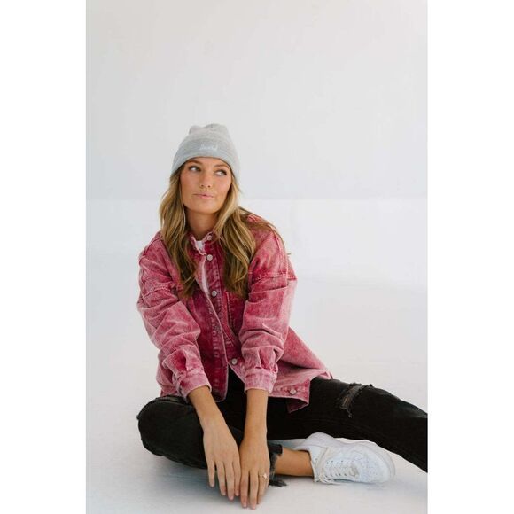 ZENANA OUTFITTERS Vintage WASHED CORDUROY SHACKET Rose S-XL QJW-1135D4 - Picture 3 of 4